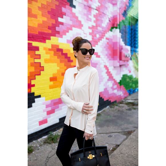 Ministry Easier Than Silk Nehru Travel Tech Top Blush Pink Small Anti Wrinkle - Picture 11 of 13